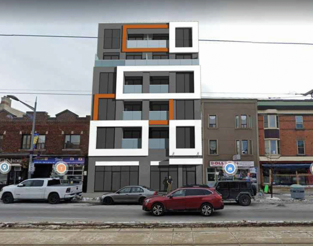 Concept image of a building planned for the corner of Queen Street and Dundas Street.