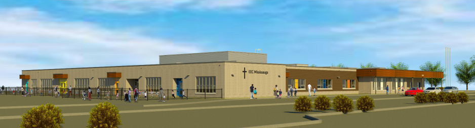 Concept art of a contemporary restaurant showcasing an inviting entrance and spacious patio seating.